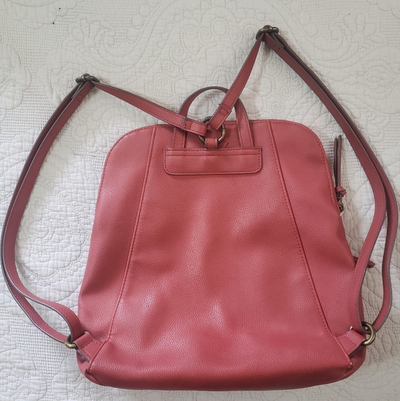 Sonoma Backpack Purse Red Faux Leather - Picture 2 of 8